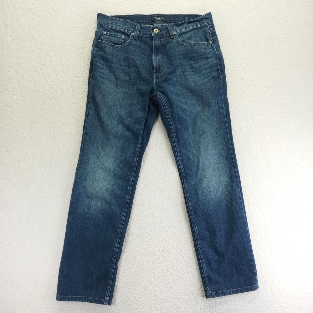 Flag & Anthem Mens Straight Leg Jeans Dark Wash Blue‎ 32x30 Stretch Denim